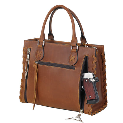 Emma Locking Leather Satchel