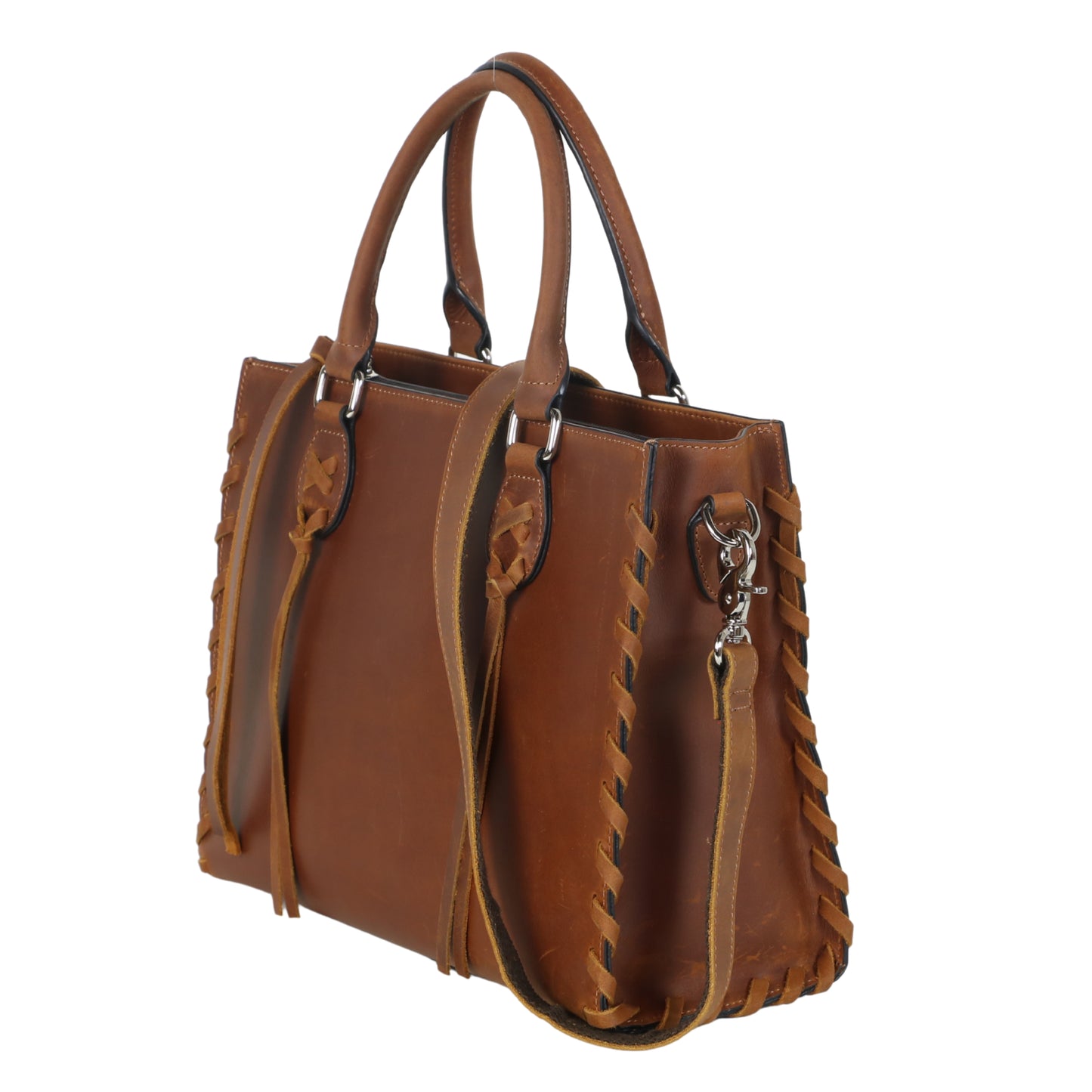 Emma Locking Leather Satchel
