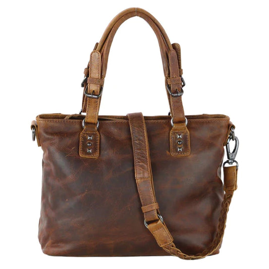 Bailey Lockable Leather Concealed Carry Satchel to Crossbody by Lady Conceal - Hiding Hilda, LLC