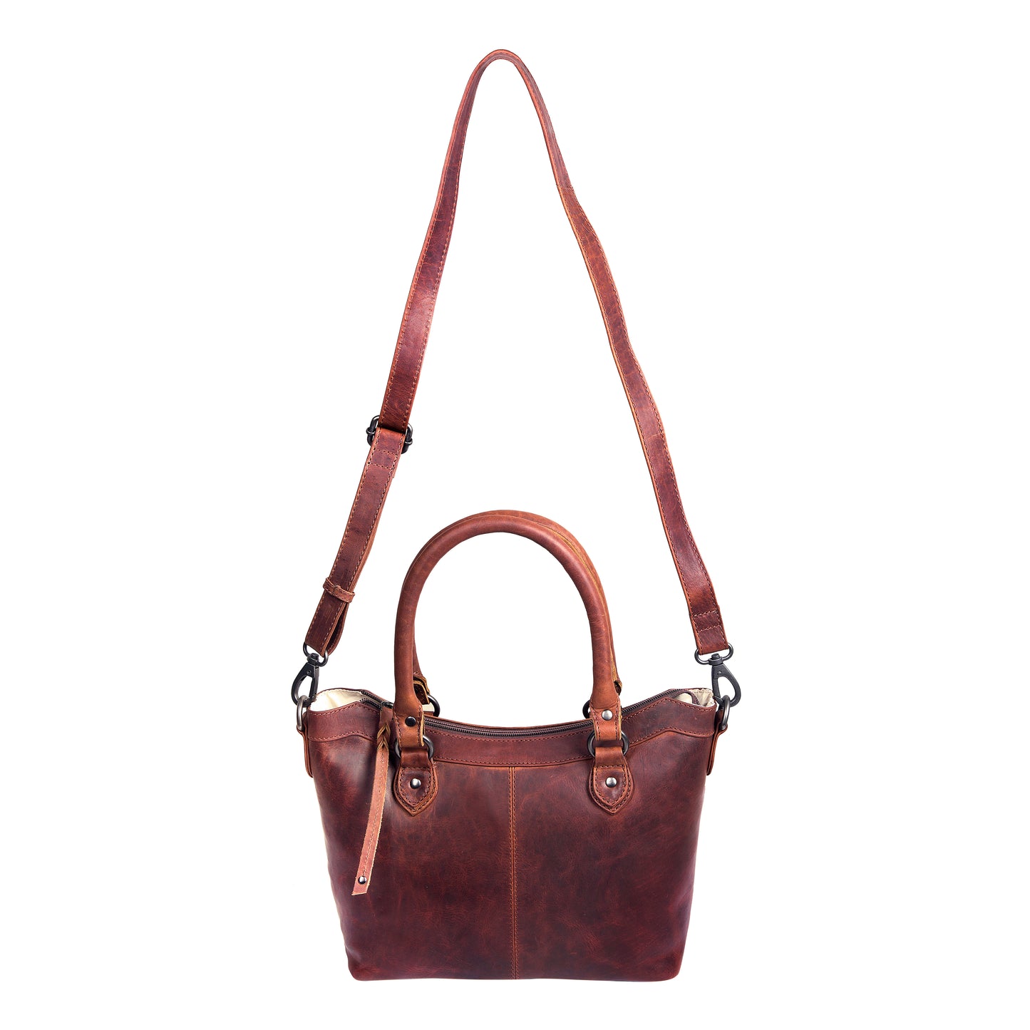 Sassy Sadie Leather Concealed Carry Satchel to Crossbody Handbag - Hiding Hilda, LLC