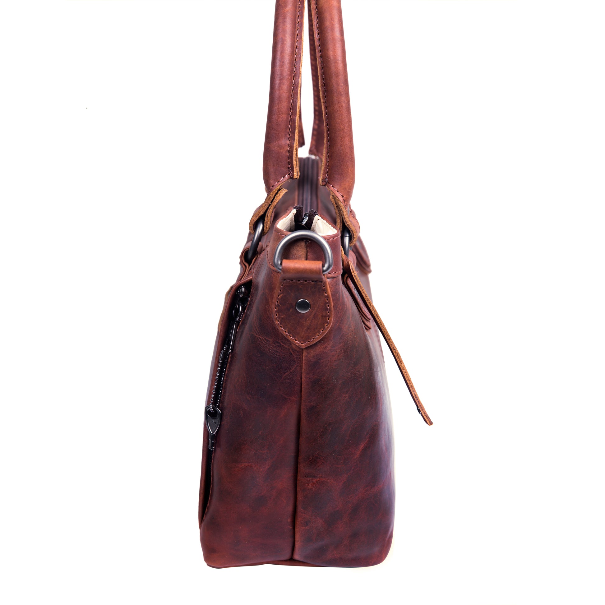 Sassy Sadie Leather Concealed Carry Satchel to Crossbody Handbag - Hiding Hilda, LLC