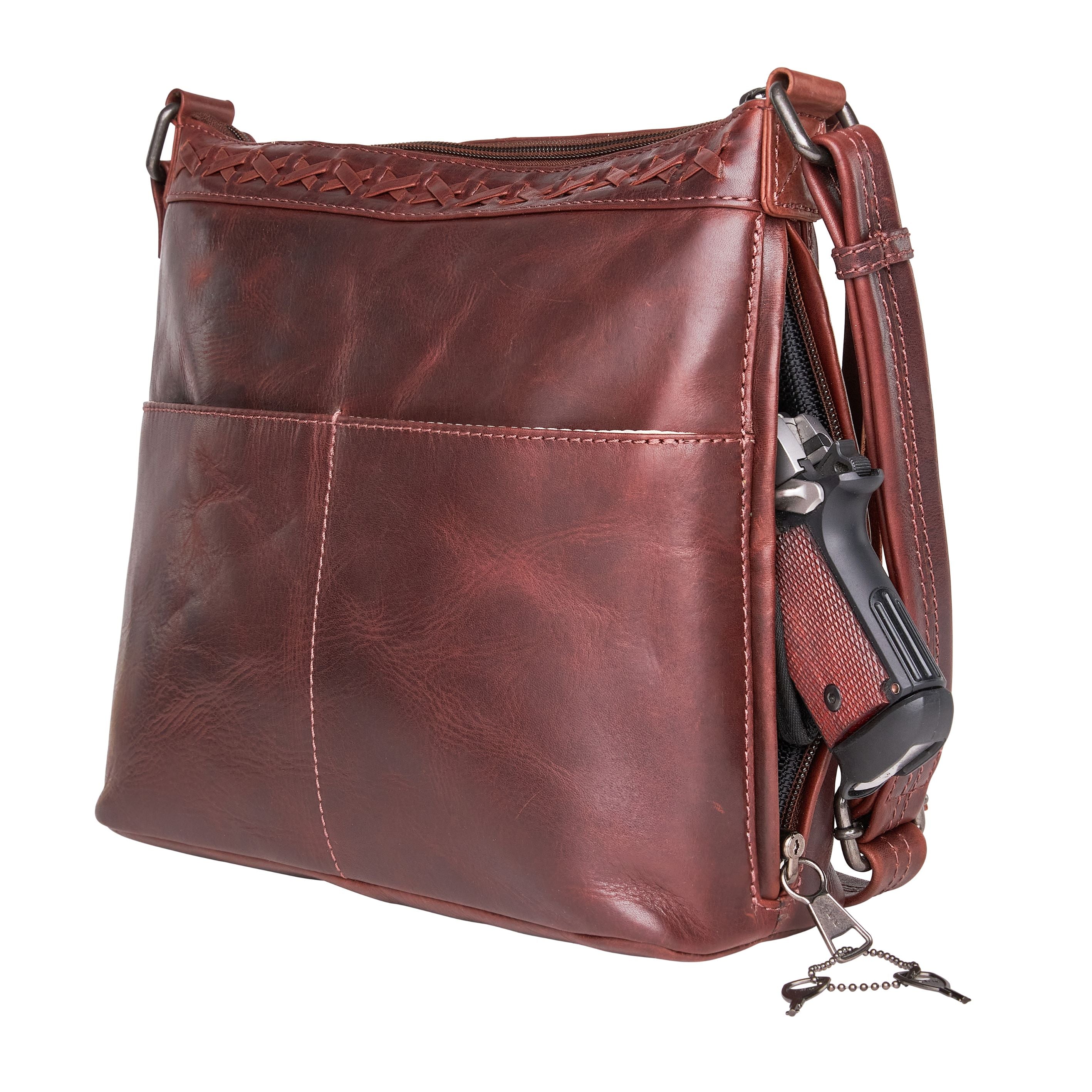 Faith Leather Lockable Crossbody Purse – Hiding Hilda, LLC