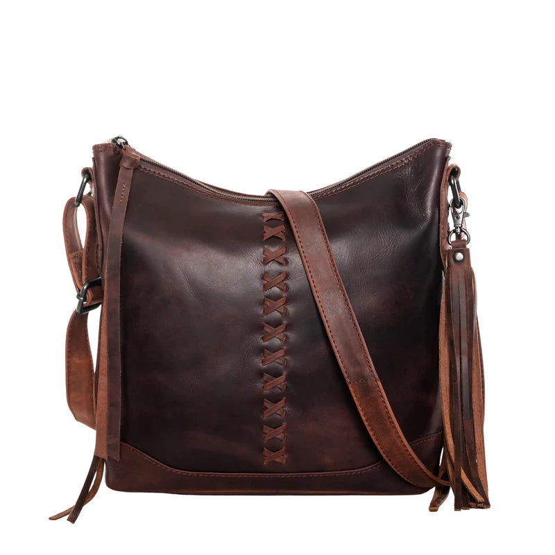 Blake Leather Scooped Leather Crossbody Purse