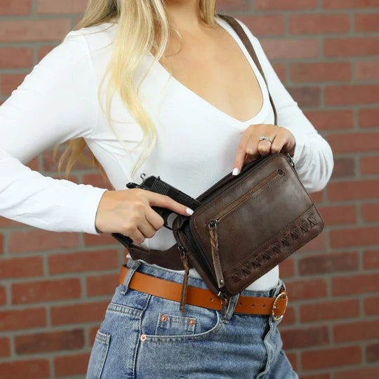 Kailey Cute Concealed Carry Leather Waist Pack - Hiding Hilda, LLC