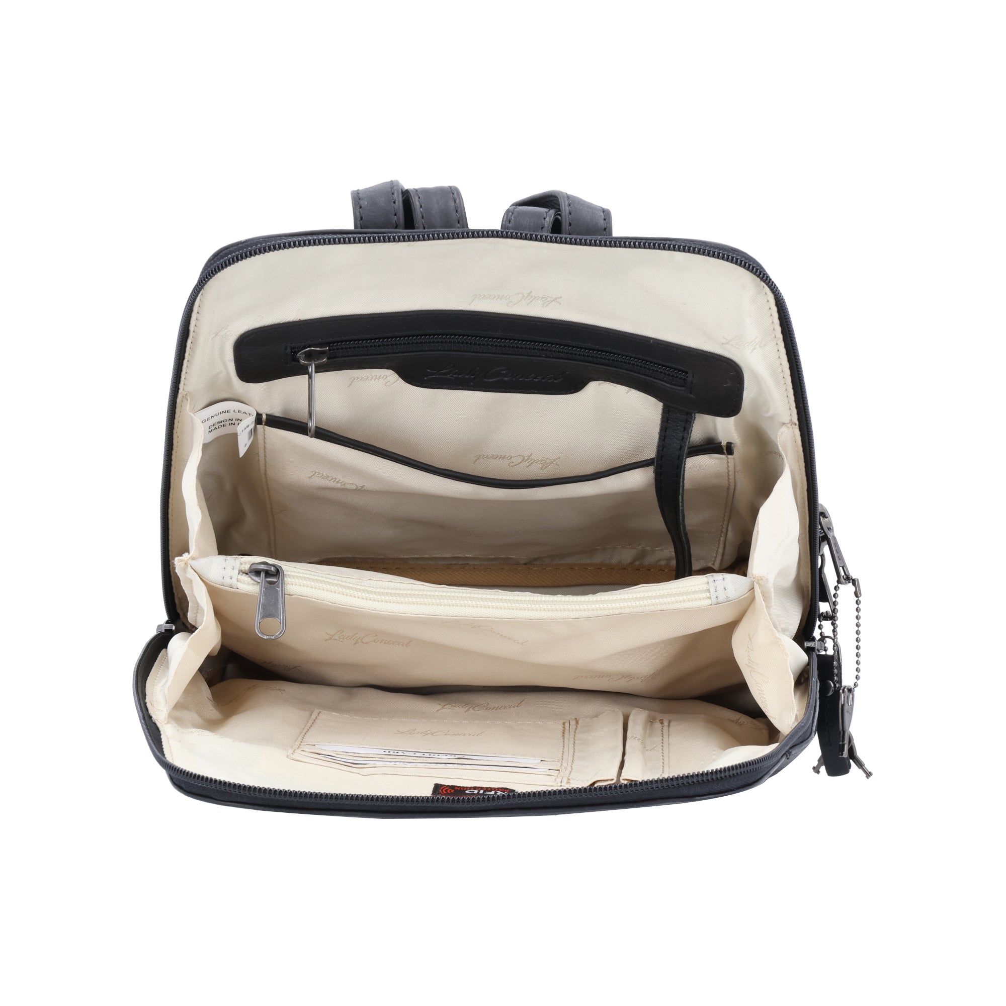 Jayden Lockable Leather Backpack – Hiding Hilda, LLC