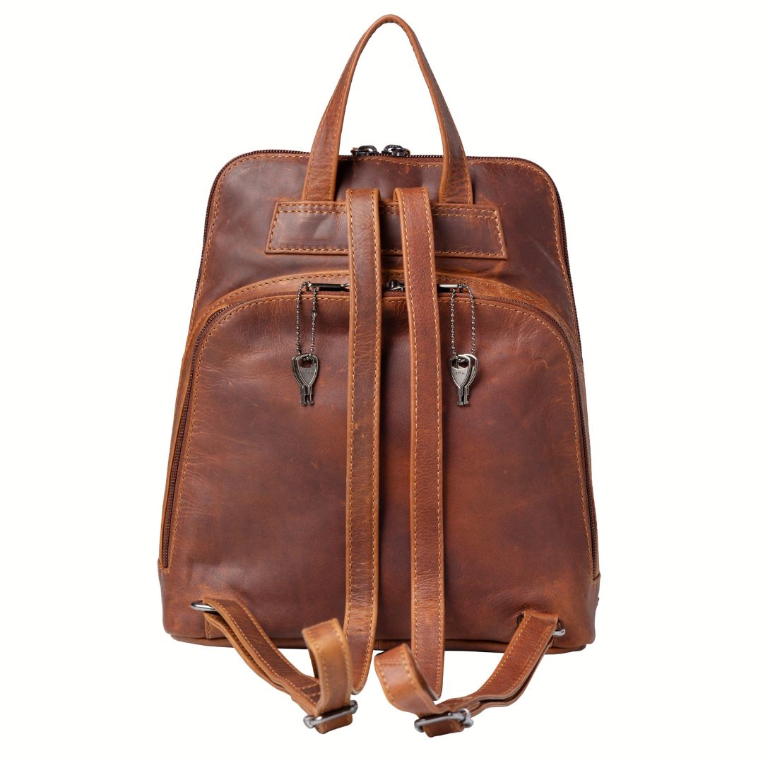 Jayden Lockable Leather Backpack