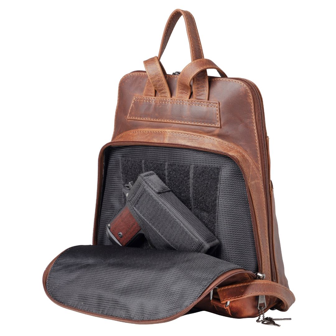 Jayden Lockable Leather Backpack