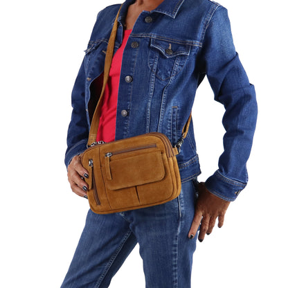 Hadley Suede Crossbody Purse - Hiding Hilda, LLC