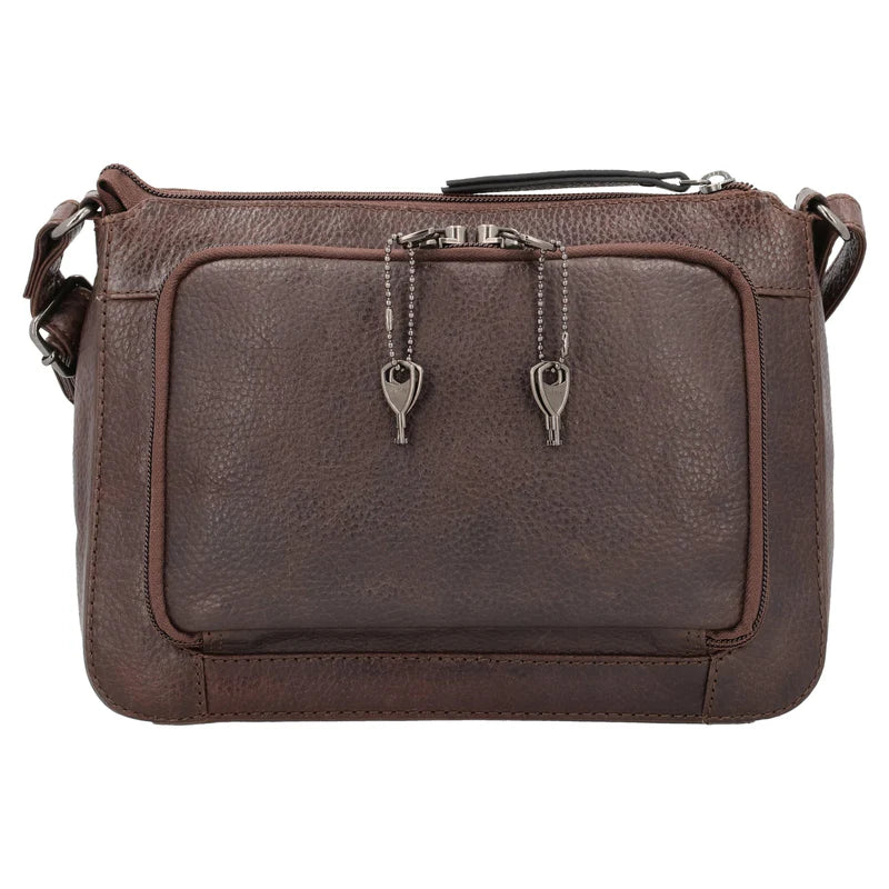 Leah Buffalo Leather Crossbody with Wallet - Hiding Hilda, LLC