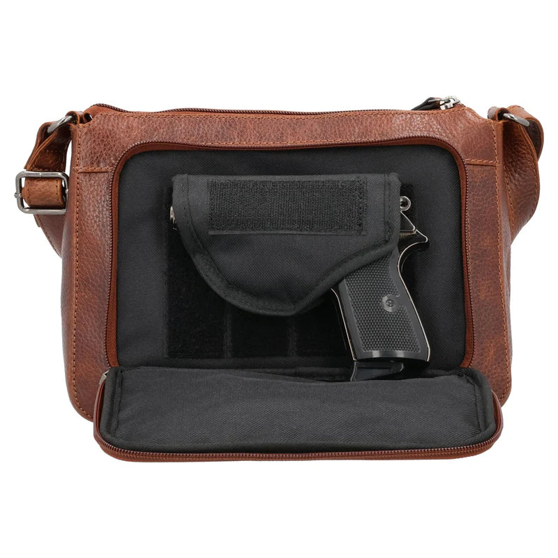 Leah Buffalo Leather Crossbody with Wallet - Hiding Hilda, LLC