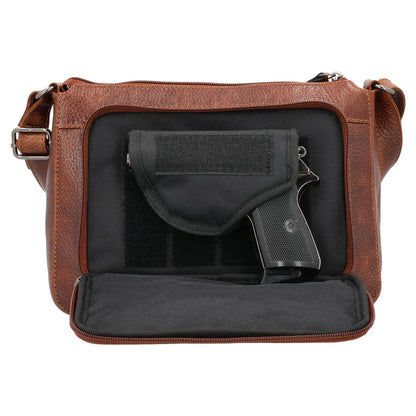 Leah Buffalo Leather Crossbody with Wallet - Hiding Hilda, LLC