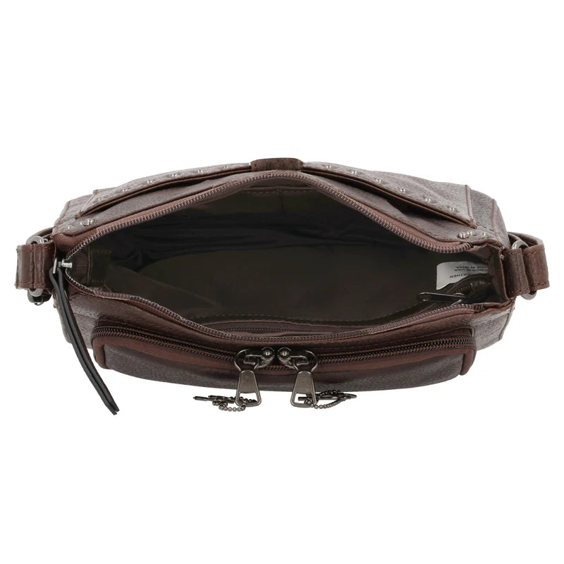 Leah Buffalo Leather Crossbody with Wallet - Hiding Hilda, LLC
