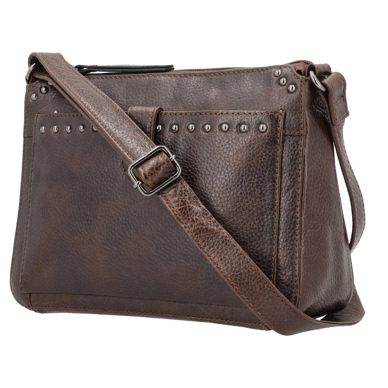 Leah Buffalo Leather Crossbody with Wallet - Hiding Hilda, LLC