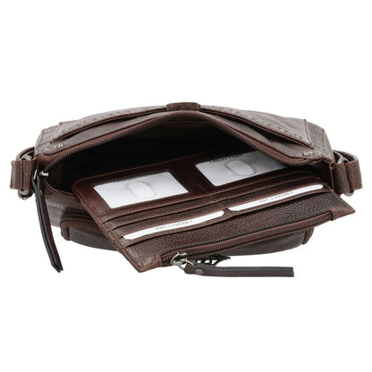 Leah Buffalo Leather Crossbody with Wallet - Hiding Hilda, LLC