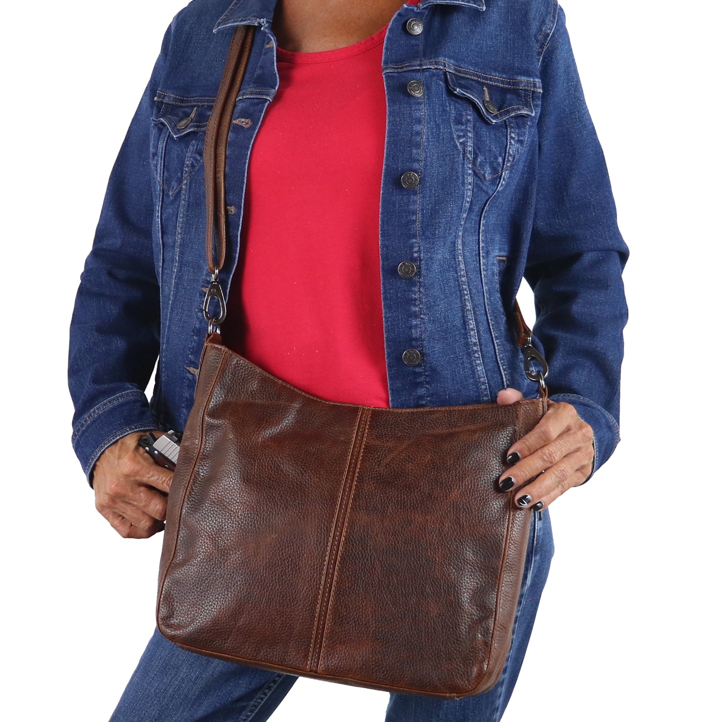 AVA Leather Concealed Carry Hobo Purse