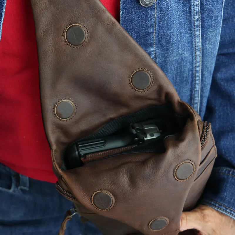 Dakota Leather Concealed Carry Sling Bag