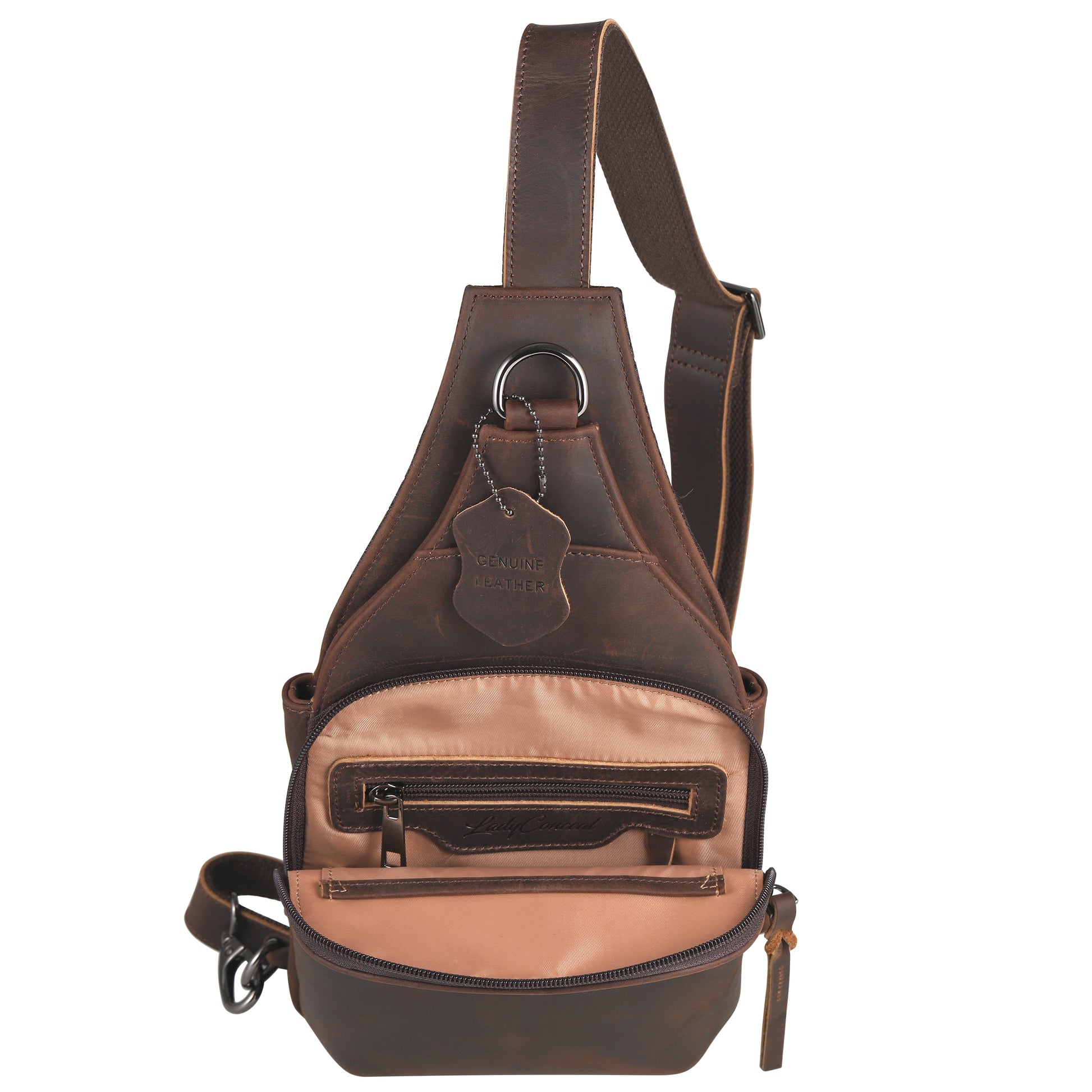 Dakota Leather Concealed Carry Sling Bag - Hiding Hilda, LLC