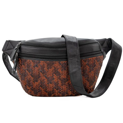 Haisley Woven Leather Sling Bag