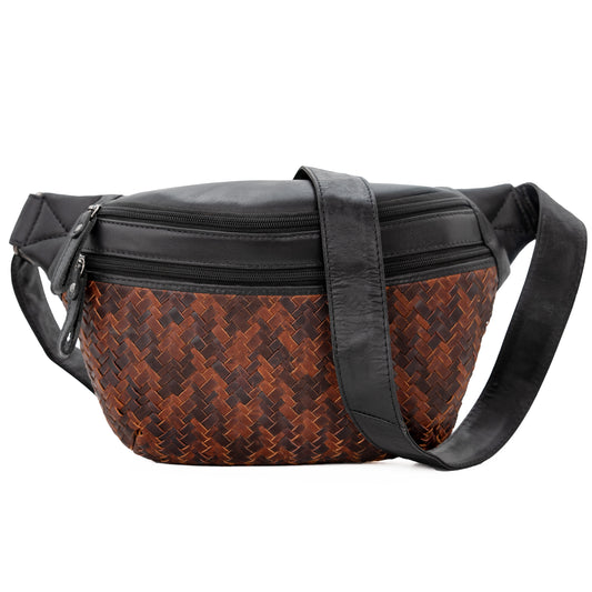 Haisley Woven Leather Sling Bag
