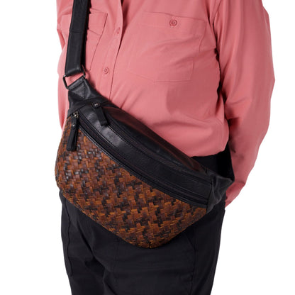 Haisley Woven Leather Sling Bag
