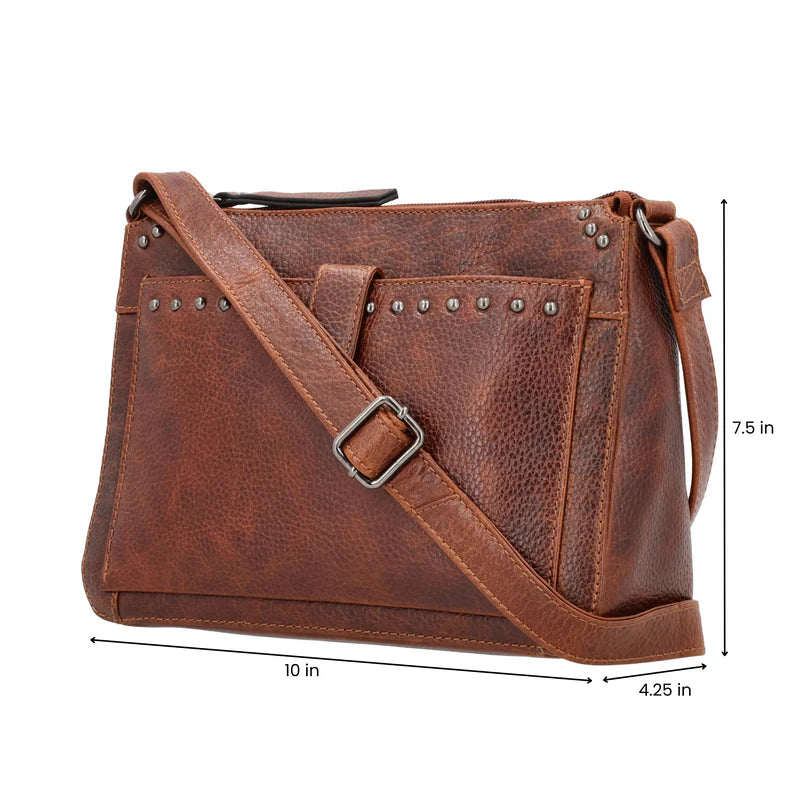 Leah Buffalo Leather Crossbody with Wallet - Hiding Hilda, LLC