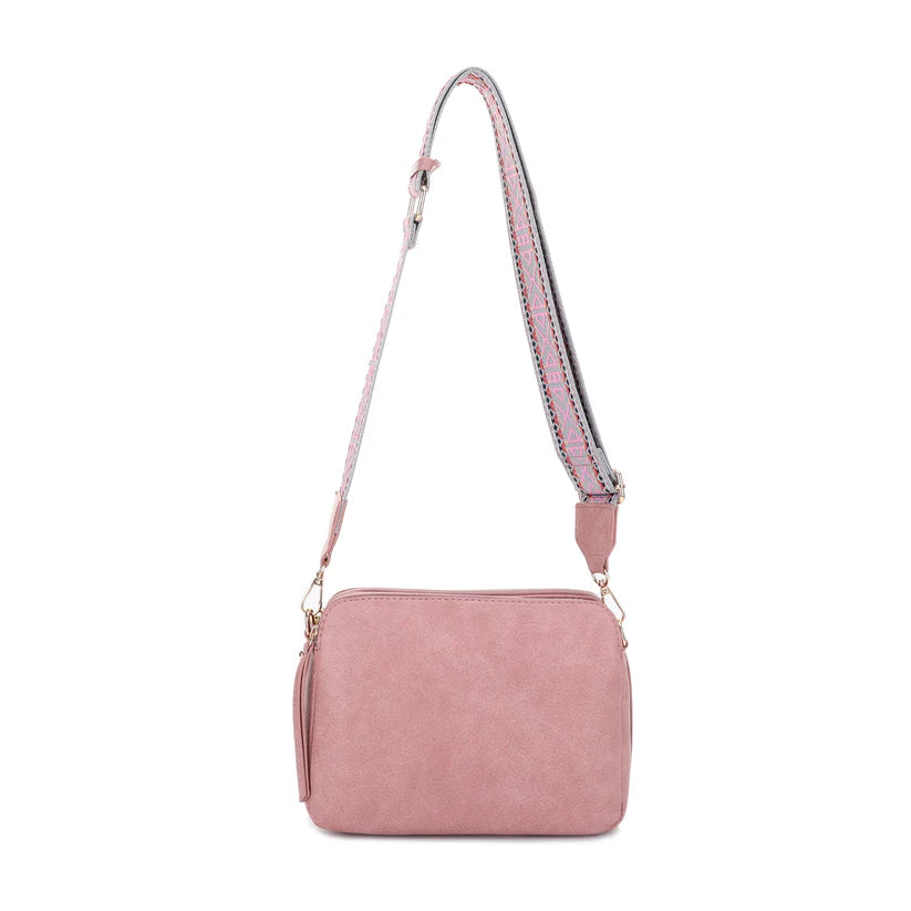Rebecca Triple Compartment Lock and Key Crossbody Purse