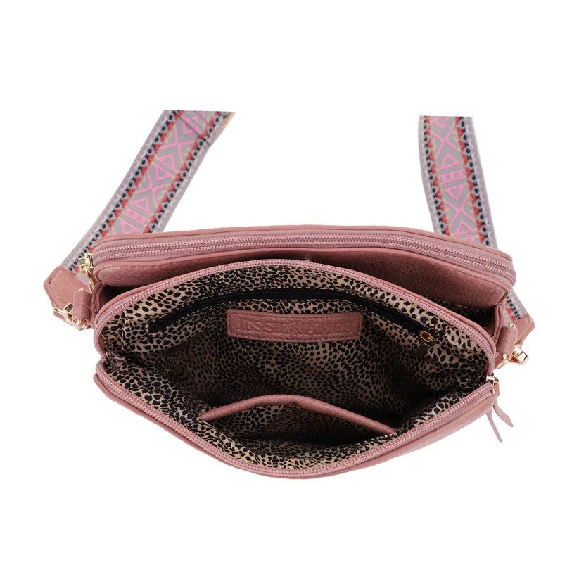 Rebecca Triple Compartment Lock and Key Crossbody Purse