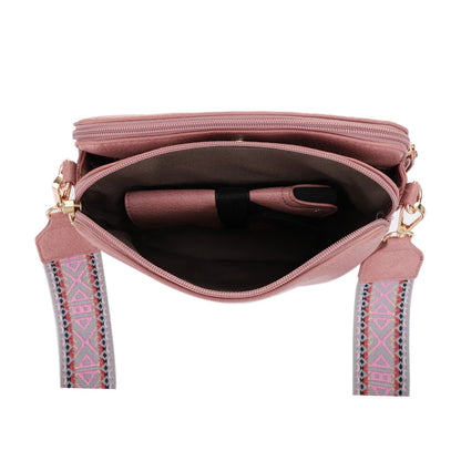 Rebecca Triple Compartment Lock and Key Crossbody Purse