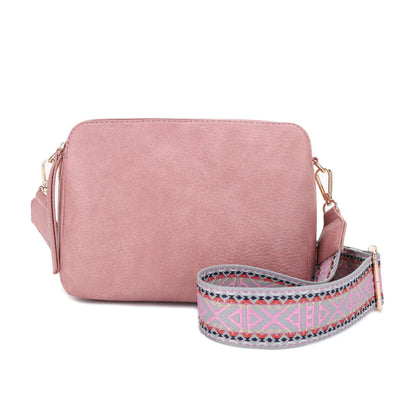 Rebecca Triple Compartment Lock and Key Crossbody Purse