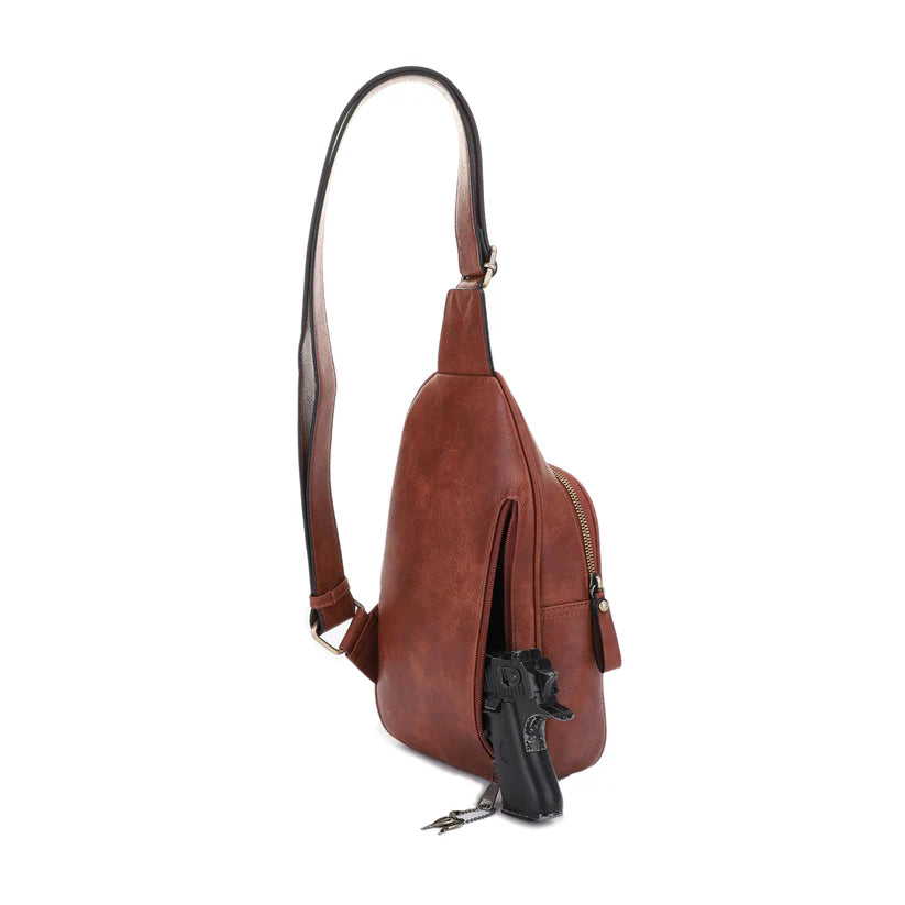 Jeannie Concealed Carry Lock and Key Sling Bag