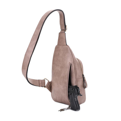 Jeannie Concealed Carry Lock and Key Sling Bag