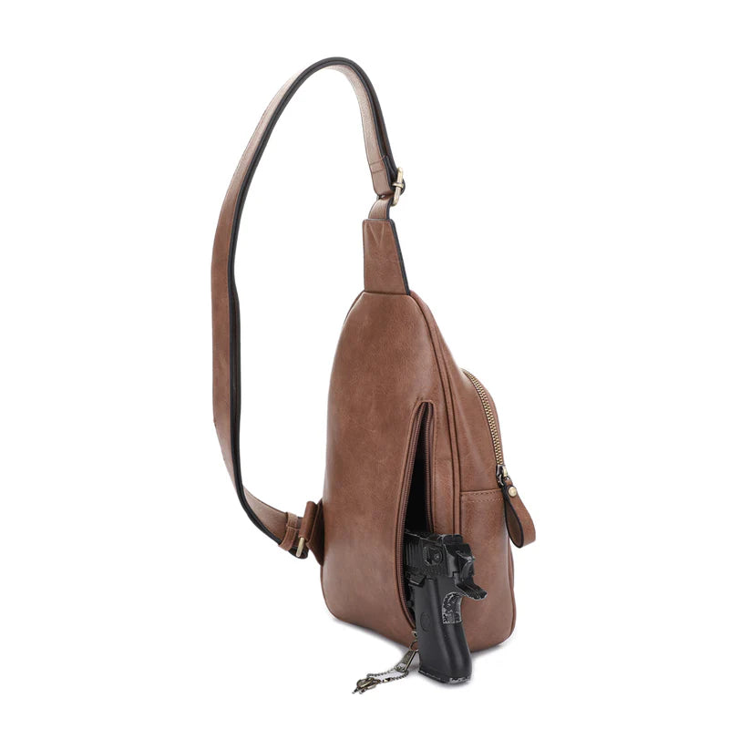 Jeannie Concealed Carry Lock and Key Sling Bag