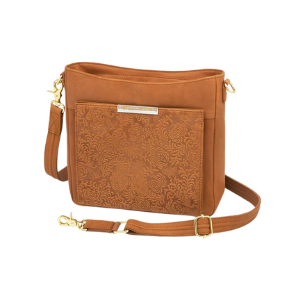 GTM Slim Crossbody, Debossed USA Cowhide with Built in Wallet - Hiding Hilda, LLC