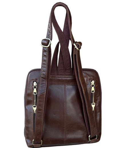 Waxed Oil Cowhide Leather Backpack