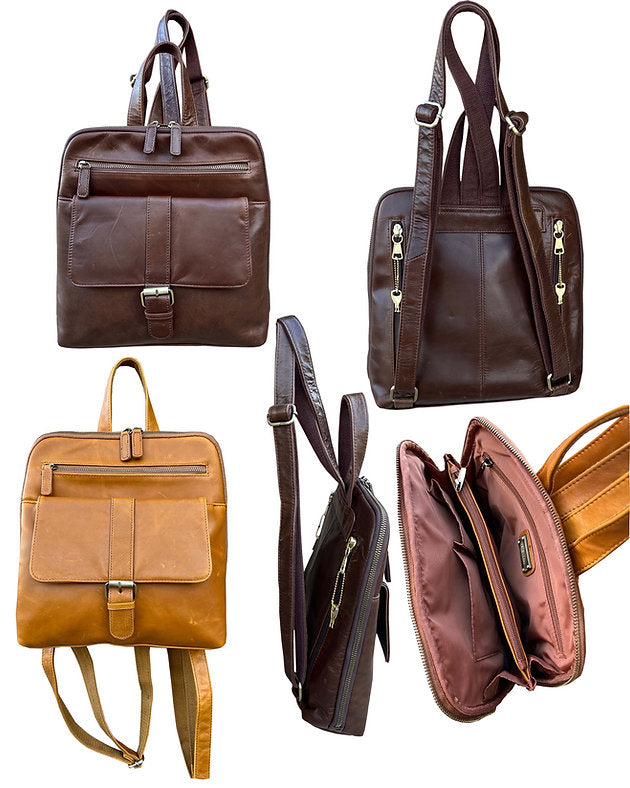 Waxed Oil Cowhide Leather Backpack