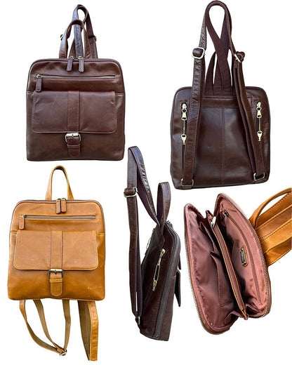Waxed Oil Cowhide Leather Backpack