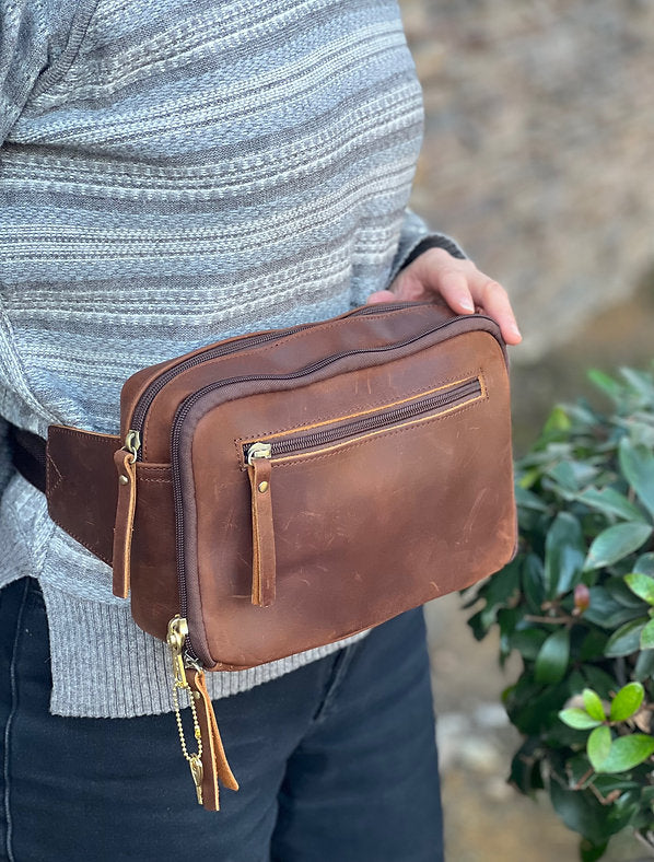 Roma Leather Concealed Carry Waist Sling Pack