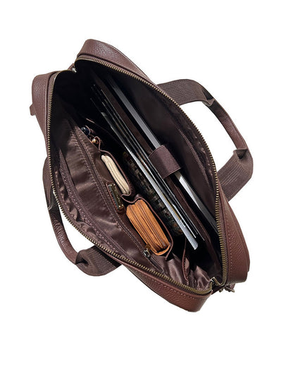 Roma Leather Concealed Carry Lockable Briefcase