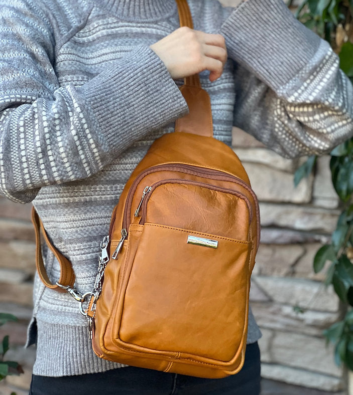Roma Leather Concealed Carry Sling Bag - Hiding Hilda, LLC