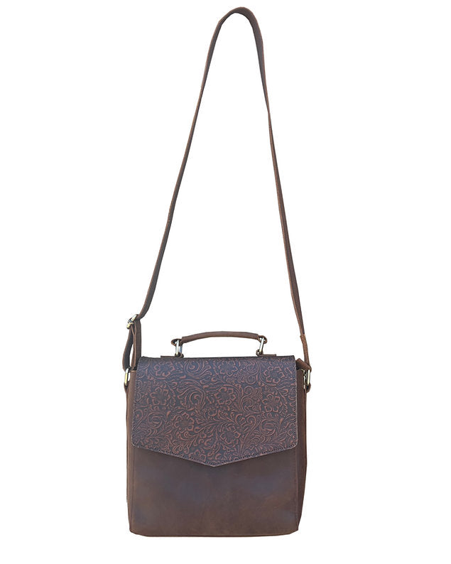 Roma Lockable Leather Crossbody Bag