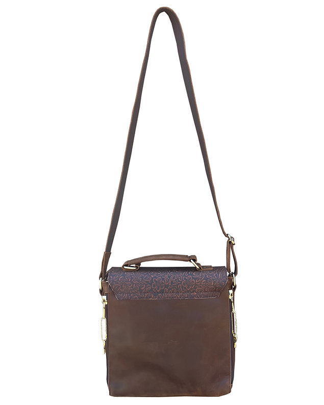 Roma Lockable Leather Crossbody Bag