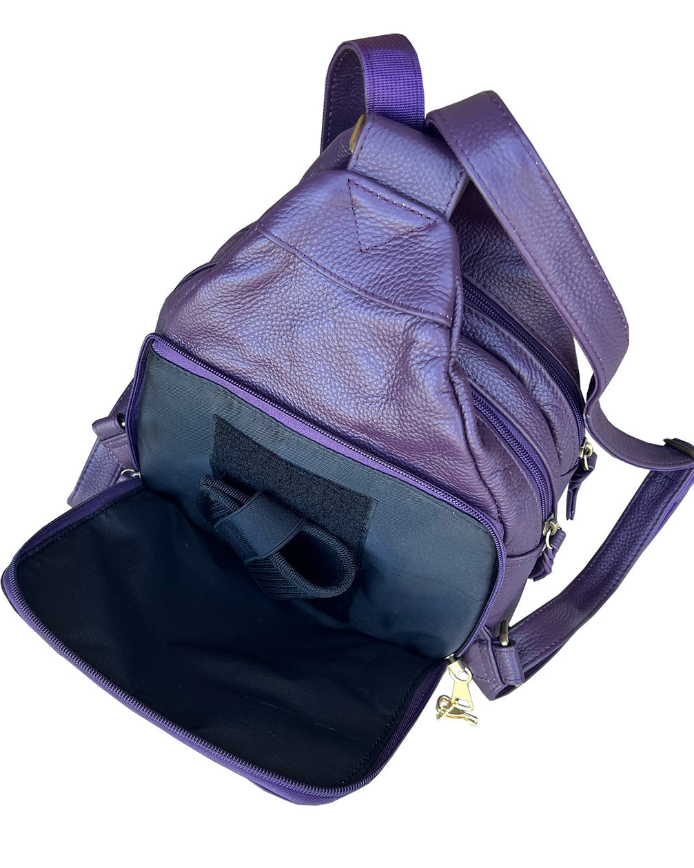 cheap purple leather backpack Concealed Carry Lockable Leather Backpack – Hiding Hilda, LLC
