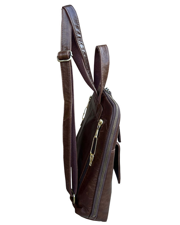 Waxed Oil Cowhide Leather Backpack