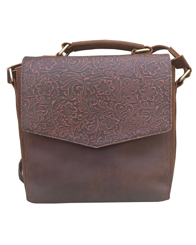 Roma Lockable Leather Crossbody Bag