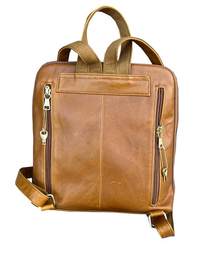 Waxed Oil Cowhide Leather Backpack