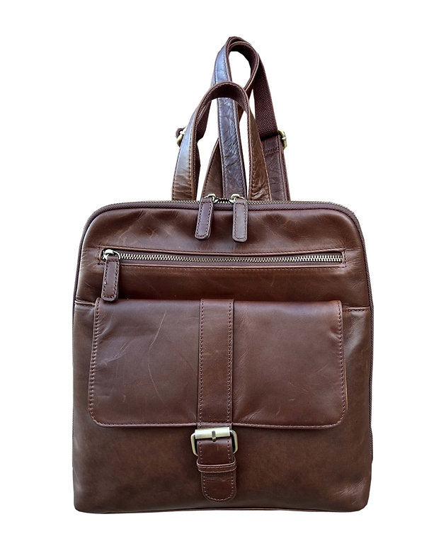Waxed Oil Cowhide Leather Backpack