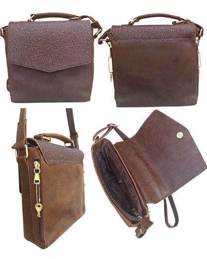 Roma Lockable Leather Crossbody Bag