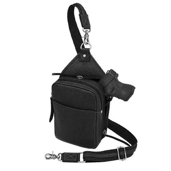 Compact Leather Concealed Carry Sling Crossbody by GTM