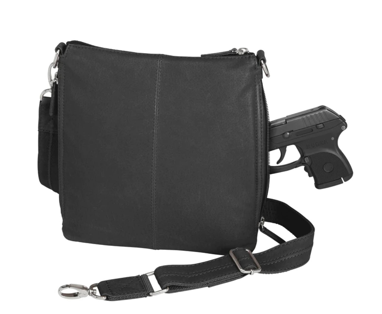 Perfect Leather Flat Sac Concealed Carry Crossbody Purse - Hiding Hilda, LLC