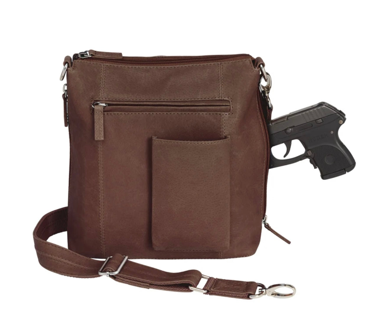 Leather Flat Sac Concealed Carry Crossbody Purse – Hiding Hilda, LLC